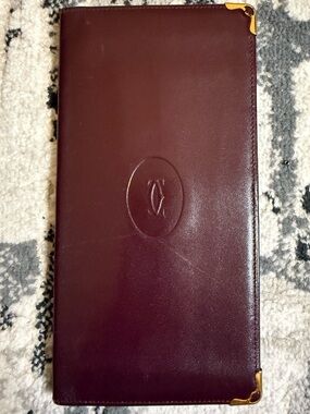 Cartier Bordeaux Leather Long Checkbook